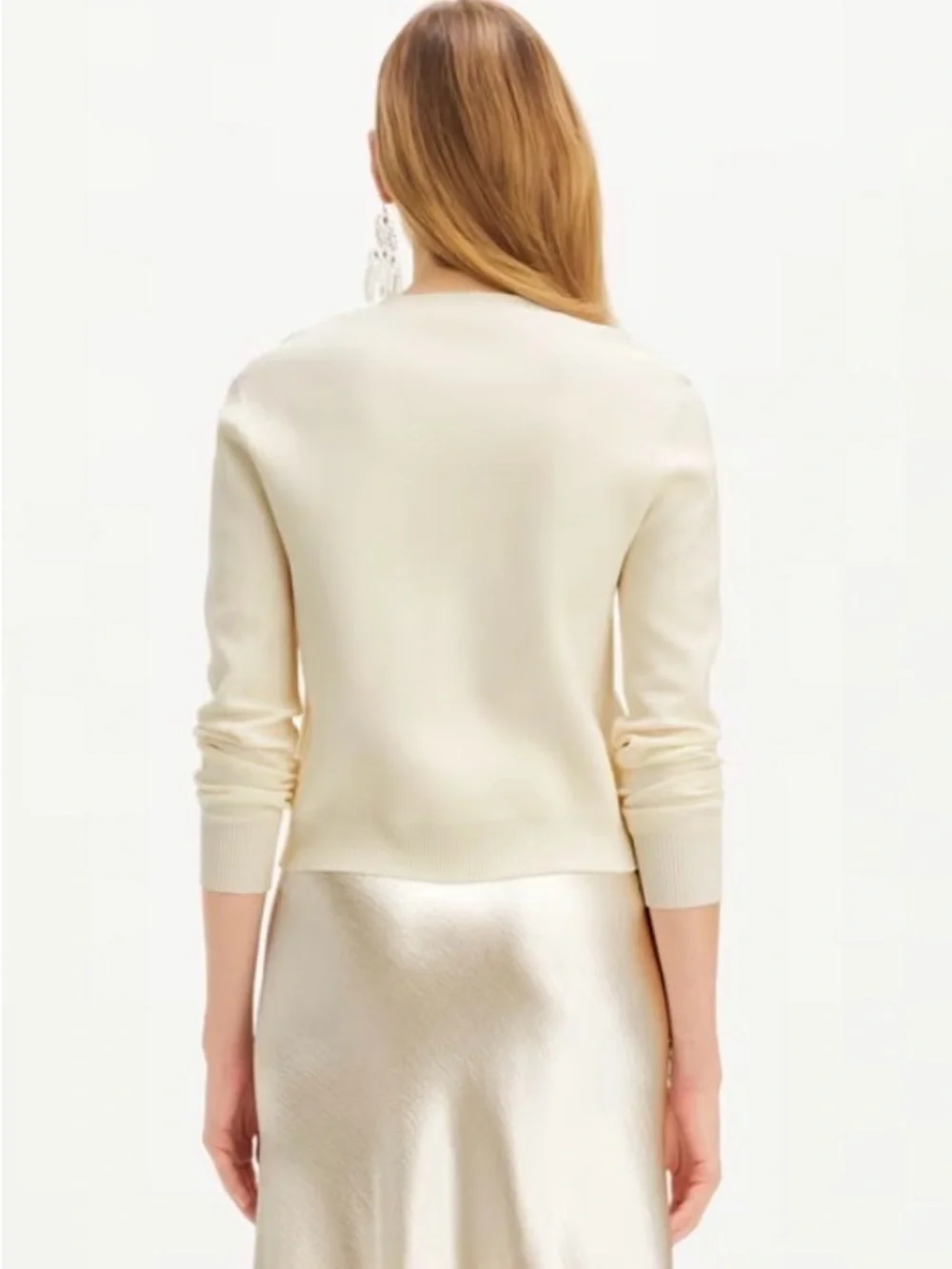 Tory Burch Simone Cardigan New Ivory XL